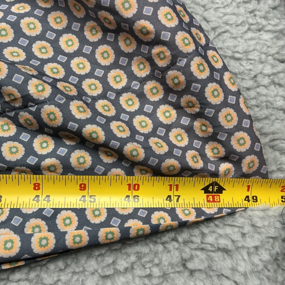 Gretchen Scott Tiered Maxi Dress Ruffle Collar Blue Orange Print Women's Large - Picture 8 of 16